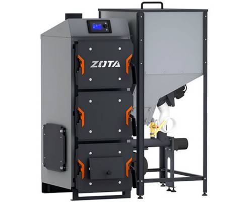 Котел пеллетный ZOTA Focus 22 кВт с авт. подачей топлива (котёл + бункер c мех.под.) Котел пеллетный ZOTA Focus 22 кВт с авт. подачей топлива (котёл + бункер c мех.под.)