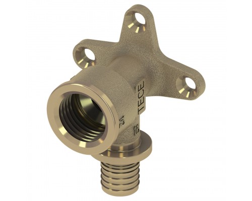 Уголок TECE с настенным креплением 16x1/2", латунь