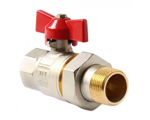Кран VIEIR шаровый с американкой 3/4" НВ, кр. бабочка VR204-02 Кран VIEIR шаровый с американкой 3/4" НВ, кр. бабочка VR204-02