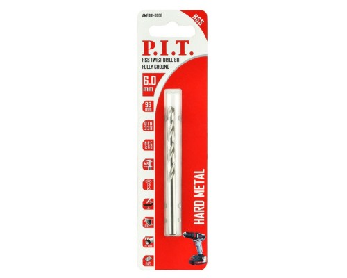 Сверло PIT металлу 6,0x93мм (AMED01-0006) Сверло PIT металлу 6,0x93мм (AMED01-0006)