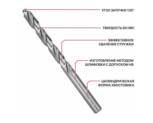 Сверло PIT металлу 8,0x117мм (AMED01-0008) Сверло PIT металлу 8,0x117мм (AMED01-0008)