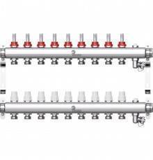 Коллектор Wester нерж. MUFS 1"-3/4 в сборе с расходомерами на 9 выходов