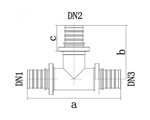 Тройник ONE PLUS 20 латунь акс. (80/10)