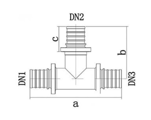 Тройник ONE PLUS 32 латунь акс. (24/4)