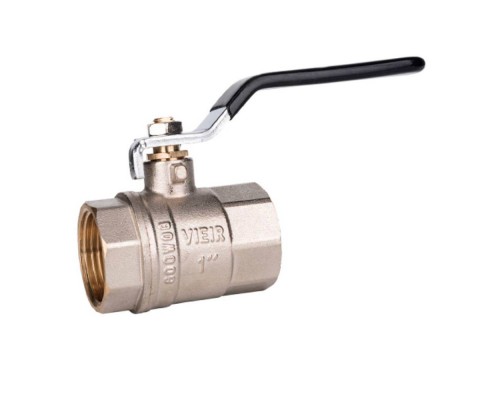 Кран VIEIR шаровый 1/2" ВВ, черн. ручка, никель (120/12) VR100-11