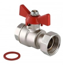 Кран VIEIR шаровый прямой с накидной гайкой 1/2" никель (112/14) VERS50