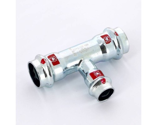 Тройник пресс оцинкованная сталь Prestabo VIEGA 22х15х22