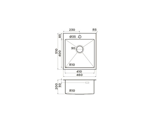 Omoikiri Akisame 46-LG Кухонная мойка нерж. сталь 51x46 см, цвет: светлое золото 4973081 Omoikiri Akisame 46-LG Кухонная мойка нерж. сталь 51x46 см, цвет: светлое золото 4973081
