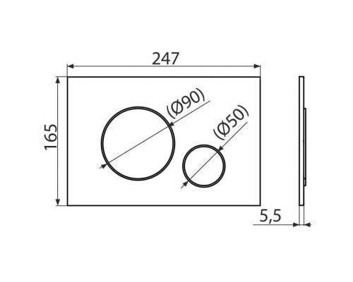 Кнопка смыва Alcaplast M672 пластик матовый хром Кнопка смыва Alcaplast M672 пластик матовый хром