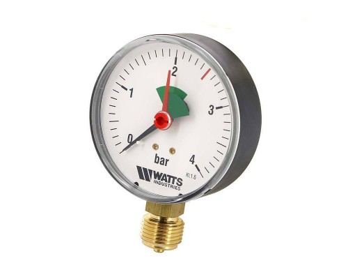 Манометр радиальный F+R201 WATTS Ind 1/2" 80 мм с указателем предела 4 бар Манометр радиальный F+R201 WATTS Ind 1/2" 80 мм с указателем предела 4 бар