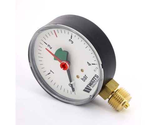 Манометр радиальный F+R201 WATTS Ind 1/2" 80 мм с указателем предела 4 бар Манометр радиальный F+R201 WATTS Ind 1/2" 80 мм с указателем предела 4 бар