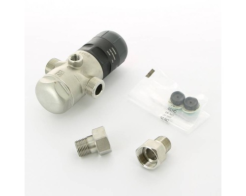 Редуктор давления BWT 1/2" 1.5-7 бар PN25 D1 Inox нерж. сталь, для г/в, стальная колба, с разъем. соед
