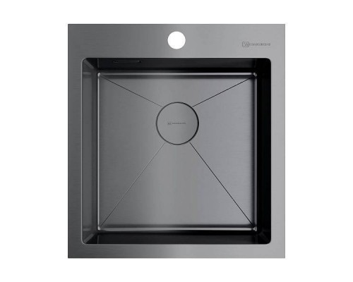 Omoikiri Akisame 46-GM Кухонная мойка нерж. сталь 51x46 см, цвет: вороненая сталь 4973095