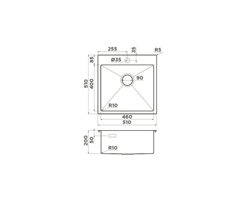 Omoikiri Akisame 51-IN Кухонная мойка нерж. сталь 51x51 см, цвет: нержавеющая сталь 4973438