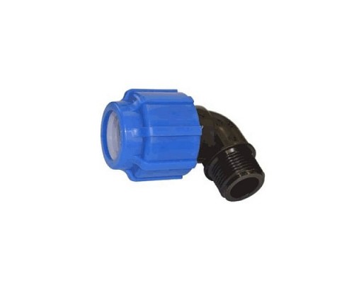 Отвод ПЭ компресс Дн25х1/2"х90гр НР Ру16 VALFEX 1210012425012