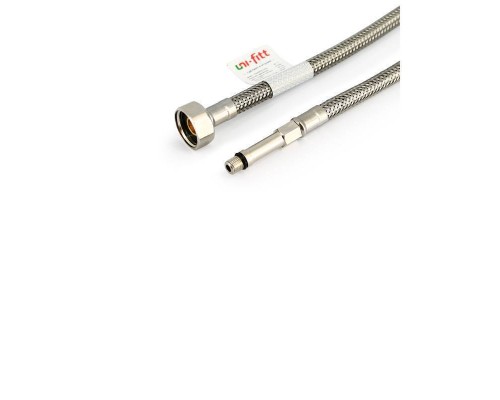 Гибкая подводка для смесителя UNI-FITT МL8х1 - 1/2" 60 см удлиненный штуцер DN 6 оплётка из нержавеющей cтали