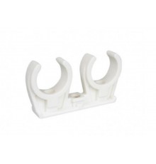 Клипса (двойная), D-20-22, белый, с латунной втулкой М6, упаковка 50 шт