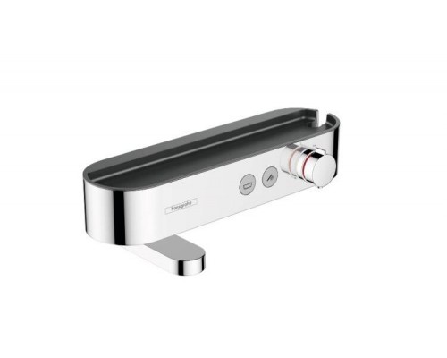 Смеситель для ванны и душа, Hansgrohe, ShowerTablet Select, с полочкой из матового черного пластика, цвет-хром
