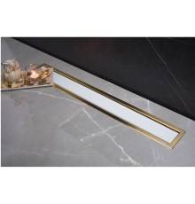 Душевой лоток, Pestan, Confluo Premium Line White Glass Gold, шдв 120-450-105, цвет-хром матовый/белое стекло глянец/золото 24К глянец