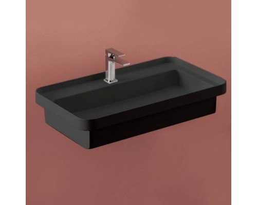 Раковина, Artceram, Fuori scala, шгв 805-455-155, отверстия для смесителя-1, цвет-черный матовый