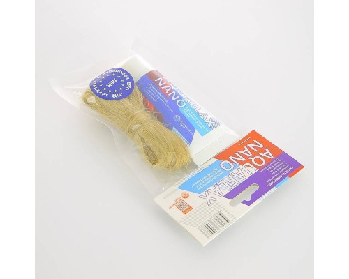 Набор Сантехмастер AquaflaxNano для герметизации резьбовых соединений лён 15 г паста-герметик для льна 30 г