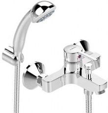 BA279AA LOGIK Смеситель для ванны душевой гарнитур в комплекте (душевая лейка Ø70 мм, металлический шланг 1500 мм, держатель для лейки) BA279AA