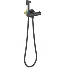 AQ1027MB ОБЕРОН комплект для гигиенического душа термостатический встроенный (смеситель + гигиеническая лейка + шланг), матовый черный AQ1027MB