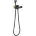 AQ1027MB ОБЕРОН комплект для гигиенического душа термостатический встроенный (смеситель + гигиеническая лейка + шланг), матовый черный AQ1027MB