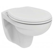 K881201 EUROVIT Rimless Безободковый (технология Cut Rimless) подвесной унитаз, с сидением и крышкой с функцией плавного закрытия E131801 K881201