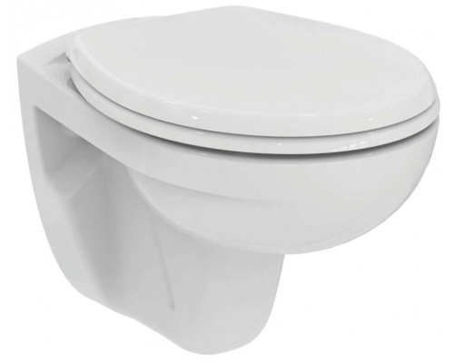 K881201 EUROVIT Rimless Безободковый (технология Cut Rimless) подвесной унитаз, с сидением и крышкой с функцией плавного закрытия E131801 K881201