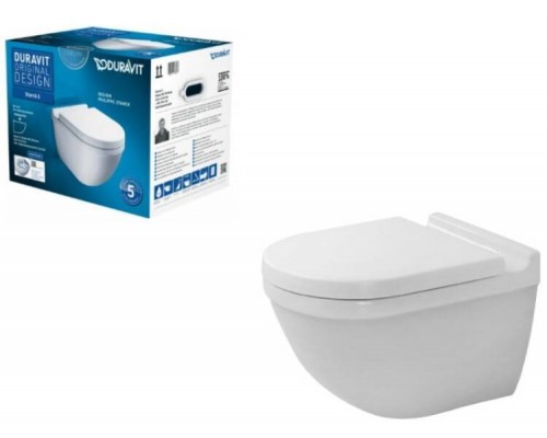 Унитаз, Duravit, Starck 3, подвесной, шгв 360-540-340, цвет-белый