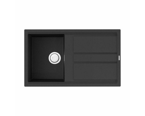 Мойка, OMOIKIRI, Kitagawa, шгв 860-510-200, отверстия для смесителя-2 промаркированных, цвет-графит