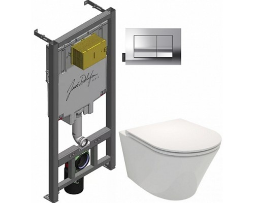 E21749RU-00 Унитаз c инсталляцией Jacob Delafon Rodin+, сиденье тонкое микролифт, клавиша хром (E29025+E20858-CP+EDY102+E23280) E21749RU-00