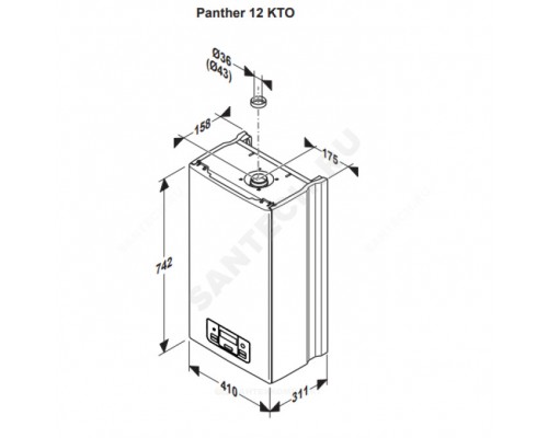 Котел газ наст 1/конт 25кВт Пантера 25 КТО EBUS Protherm 0010015242