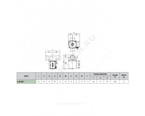 Насос циркул A 50/180 XM PN10 230В б/к DAB 505802041 Насос циркул A 50/180 XM PN10 230В б/к DAB 505802041