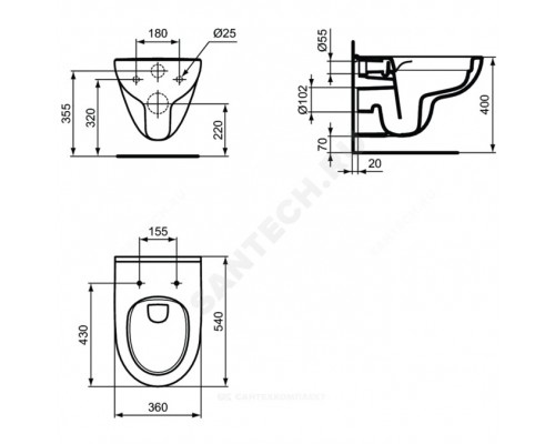 Унитаз подвесной I.life A б/о б/сид Ideal Standard T471601