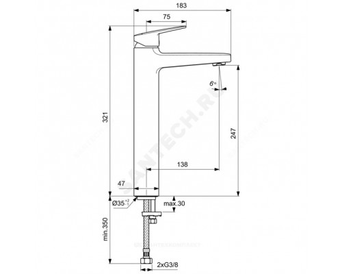 Смес/умыв CERAPLAN Vessel однор выс/корп Ideal Standard BD236AA