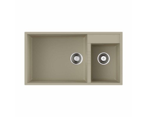 Мойка, OMOIKIRI, Tedori, шгв 850-465-235, отверстия для смесителя-2 промаркированных, чаши-2, цвет-ваниль
