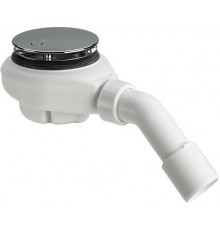 634100 Tempoplex сифон 115 х 40/50, хром накладка, проп.способность 0,55 л/с, H=60 мм, для поддонов D=90 мм, отводящее колено 45° 634100