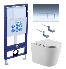 SET AQUATEK ВЕГА cmp-016 (рама AQUATEK Standard INS-0000012 с клавишей KDI-0000016 и крепежом KKI-0000002+унитаз ВЕГА AQ1904-00 с тонким сиденьем sc SET AQUATEK ВЕГА cmp-016