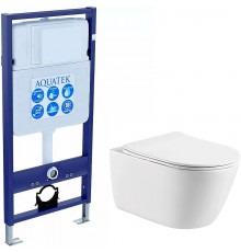 SET AQUATEK ОБЕРОН T (рама AQUATEK Standard INS-0000012(без клавиши и крепежа)+унитаз ОБЕРОН AQ1365T-00 с тонким сиденьем soft-close SET AQUATEK ОБЕРОН T