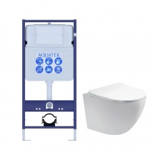 SET AQUATEK ЕВРОПА cm T (рама AQUATEK Standard INS-0000012(без клавиши и крепежа)+унитаз ЕВРОПА AQ1900T-00 с тонким сиденьем soft-close SET AQUATEK ЕВРОПА cm T