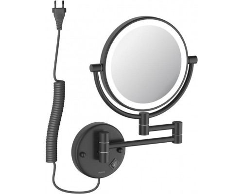 AQ4915MB зеркало косметическое настенное с подсветкой 5х, матовый черный AQ4915MB