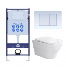 Set AQUATEK АМАДЕО (рама AQUATEK Standard INS-0000012 с звукоиз.прокладкой+крепеж KKI-0000002+кнопкаKDI-0000009+унитаз АМАДЕО AQ1163-00+крышка-сиденье SET AQUATEK АМАДЕО-009 4в1