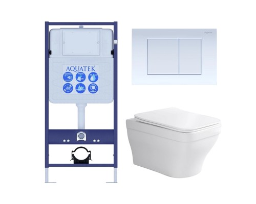 Set AQUATEK АМАДЕО (рама AQUATEK Standard INS-0000012 с звукоиз.прокладкой+крепеж KKI-0000002+кнопкаKDI-0000009+унитаз АМАДЕО AQ1163-00+крышка-сиденье SET AQUATEK АМАДЕО-009 4в1