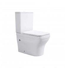 AQ2914-00 АМАДЕО Унитаз напольный безободковый с бачком 635385820, горизонтальный выпуск, тонкое сиденье с механизмом плавного закрывания, крепеж AQ2914-00