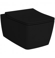 7672B083-0101 Metropole безободковый подвесной унитаз, цвет матовый чёрный (НУЖНА КРЫШКА 122-083-009) 7672B083-0101