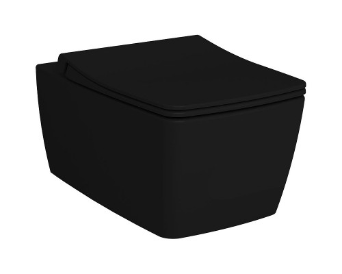 7672B083-0101 Metropole безободковый подвесной унитаз, цвет матовый чёрный (НУЖНА КРЫШКА 122-083-009) 7672B083-0101