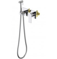 AQ1420CR ЛИРА комплект для гигиенического душа встроенный 2 отв. (смеситель + гигиеническая лейка + шланг) AQ1420CR