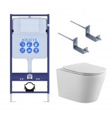 Set AQUATEK ВЕГА-KKI2 (рама AQUATEK Standard INS-0000012+звукоизоляционная прокладка+крепеж KKI-0000002+унитаз ВЕГА AQ1905-00+тонкое сиденье с механиз Set AQUATEK ВЕГА-KKI2